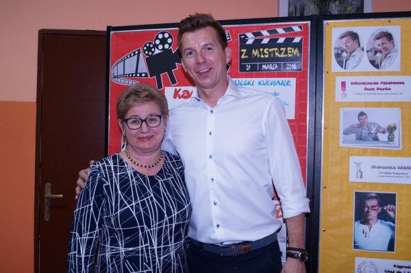 Karol Okrasa odwiedził gimnazjum w Grójcu