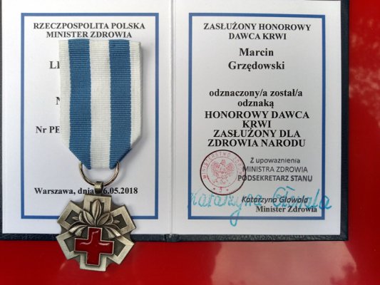 Grójecki krwiodawca wyróżniony