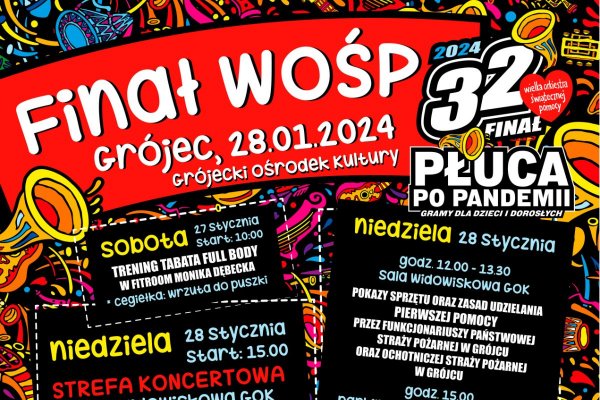 32. Finał WOŚP w Grójcu z koncertami, licytacjami i zbiórką krwi