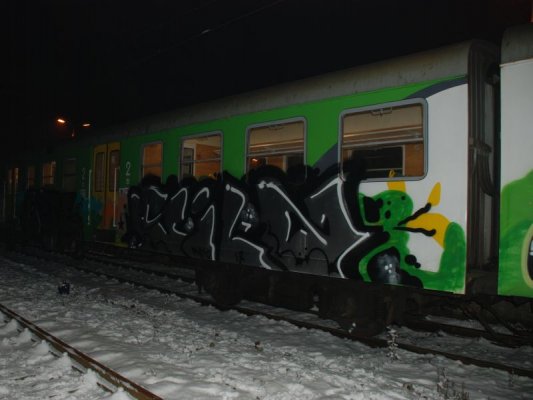 Graffiti na pociągu