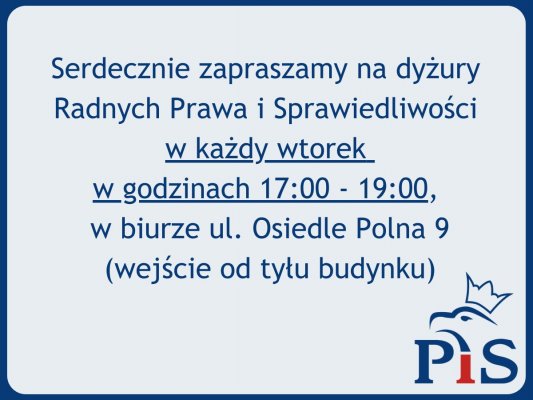 Radni miejscy zapraszają na dyżury!