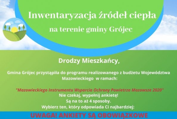 Obowiązkowa ankieta dotycząca inwentaryzacji źródeł ciepła