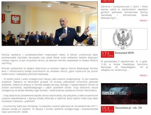 Macierewicz o przyszłości byłego lotniska w Nowym Mieście