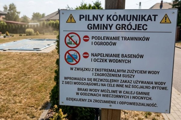 Pilny komunikat gminy Grójec: Możliwe przerwy w dostawie wody