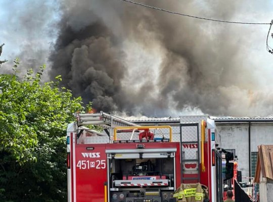 Duży pożar pod Mogielnicą. Kłęby dymu widać z kilku kilometrów 