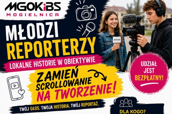Młodzi Reporterzy – MGOKiBS w Mogielnicy rusza z projektem edukacji medialnej dla dzieci i młodzieży
