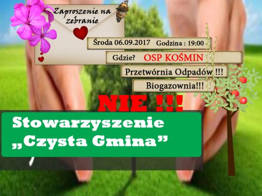 Zaproszenie na spotkanie Stowarzyszenia Czysta Gmina