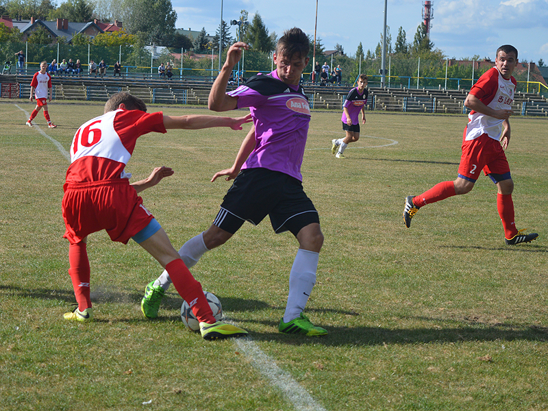 Strzelec jednej z bramek dla TKKF, Jakub Paszkiewicz (fot. Mateusz Adamski)