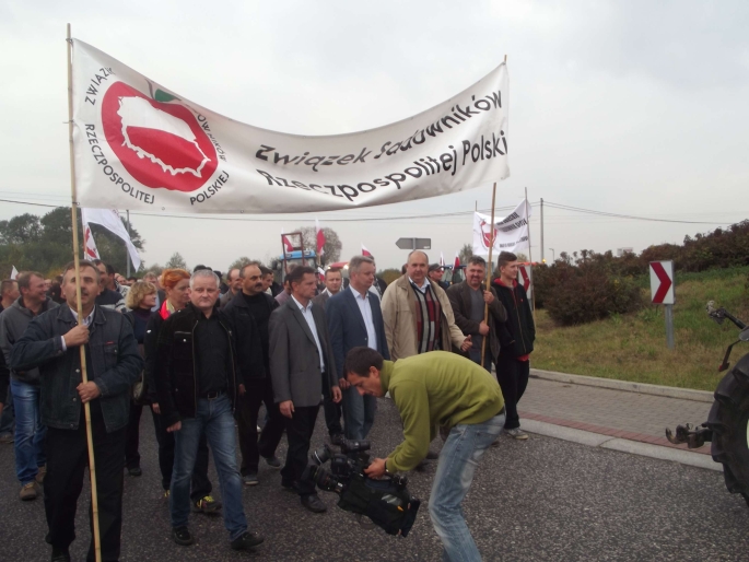 Manifestacja sadowników na