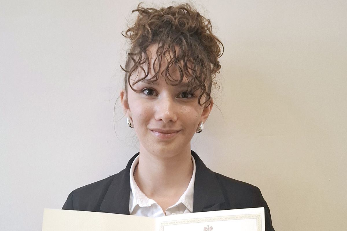 Wiktoria uzyskała średnią ocen 5,90 (fot. CKZiU w Nowej Wsi) 