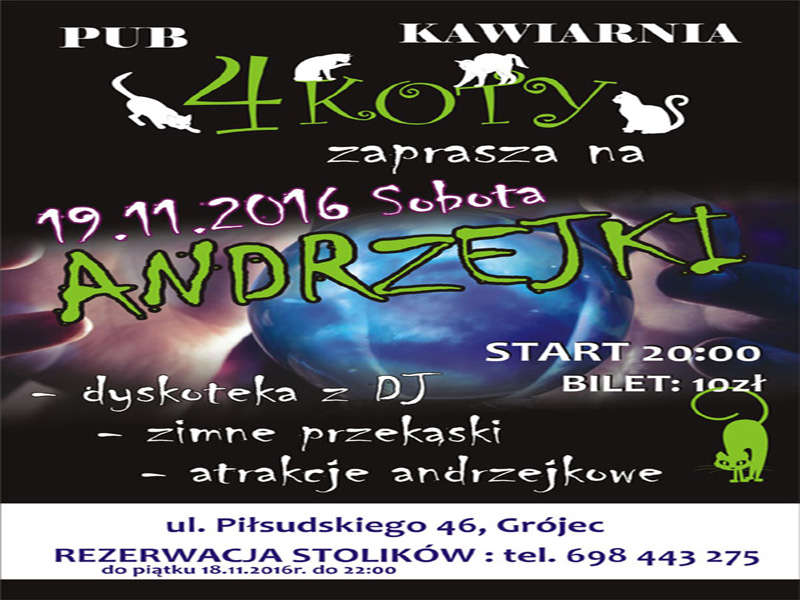 Rezerwacje pod nr tel. 698 443 275 ul. Piłsudskiego 46