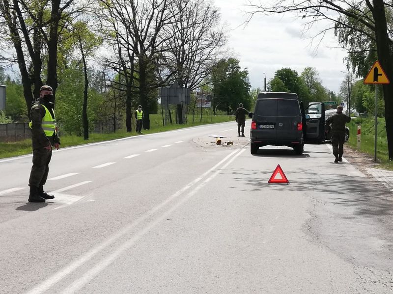 Kolizja miaa miejsce na DK50 na wysokoci miejscowoci Piotrkowice