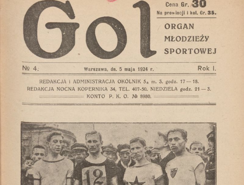 Okładka Organu Młodzieży Sportowej Gol z maja 1924 r. 