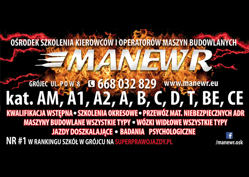 OSK MANEWR jest największym ośrodkiem na powiecie grójeckim i posiada najszerszą ofertę szkoleń!