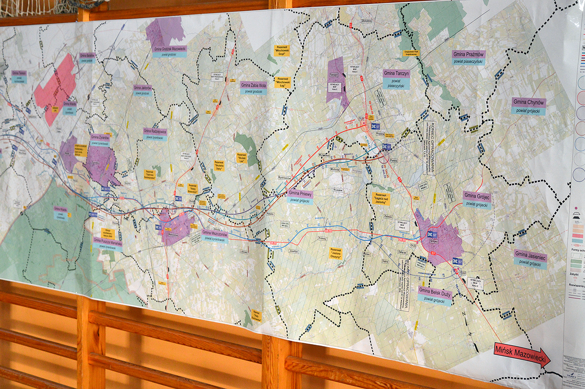 Mapa z przebiegiem autostrady A50 (fot. Grojec24.net)